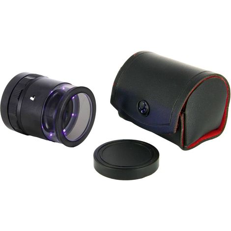 Ideal Tek LE.003UV.ITU 10X Lupe mit mm-Skala, 8 UV LED Loupe à main avec éclairage LED Grossissement: 10 x Lentille: (Ø (1/6)