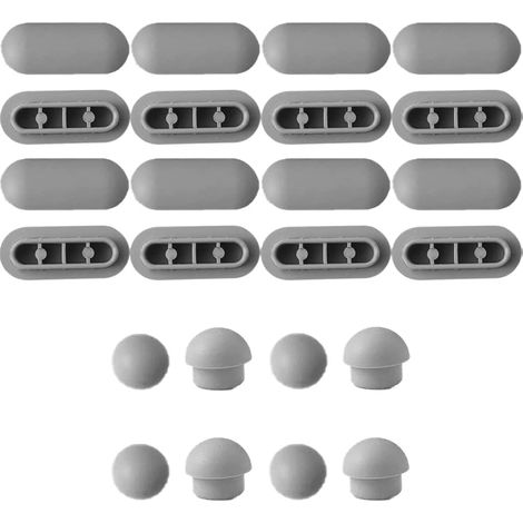 Lot de 24 tampons anti-bruit pour siège de toilette - Durable et robuste - Pratique à utiliser - Pièce de rechange pour amortissement du bruit (gris) (1/5)