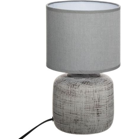 Lampe à Poser Déco "Salta" 26cm Gris