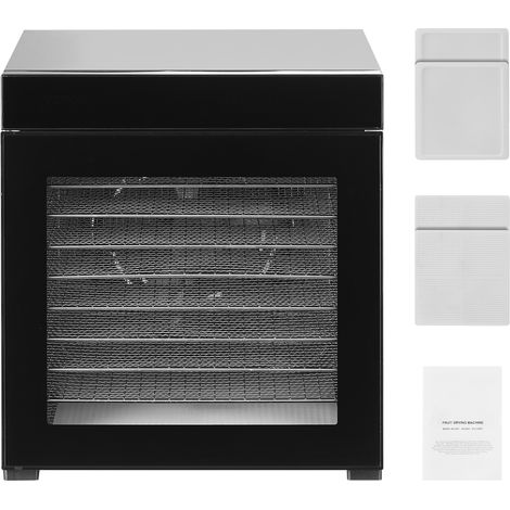 Mophorn-Lebensmittel-Dehydrator-Maschine-10 Edelstahl-Tabletts, 1000W elektrischer Lebensmittel trockner mit einstellbarer Temperatur und 24-Stunden-Timer.