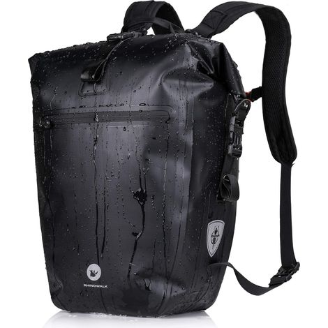 Sacoche Vélo Arrière 27/30L Sac Porte Bagage Velo avec Sac d’Ordinateur Portable Sac à Dos et Bandoulière pour VTT Sac de Voyage pour Cyclistes Voyage Sport (1/5)