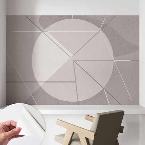 Tapete adhésive moderne pour salon et chambre à coucher Décoration rapide avec colle Géométrie abstraite 104x70 cm (1/5)