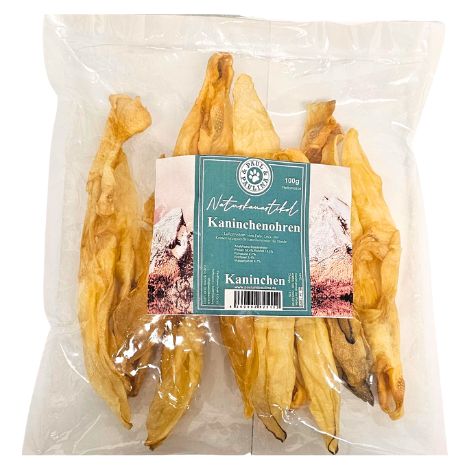 Orecchie di coniglio senza pelo per cani 100 g masticabili naturali, pulite senza prodotti chimici Paul & Paulina