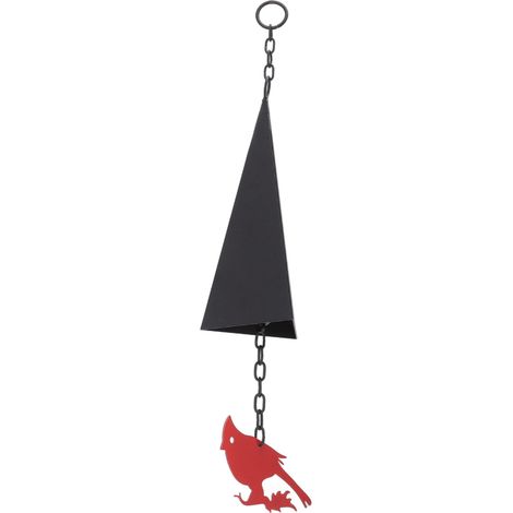 Carillon à Vent Triangle Fer Oiseau Rouge Décoration Extérieur Intérieur Jardin Terrasse (1/5)