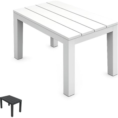 Panca da esterno senza schienale in Polipropilene resistente e versatile - Misura 60x38,5x45 cm - Panca da giardino a 1 posto con Trama Effetto Legno