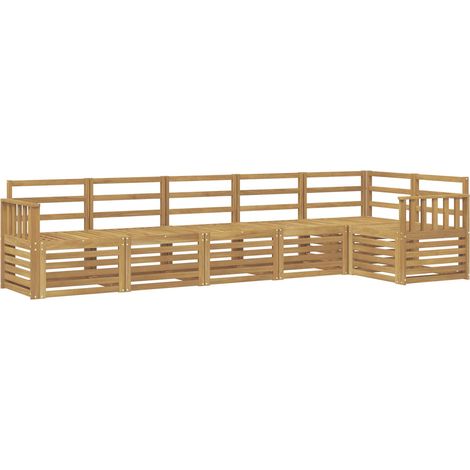 Ensemble de canapés d'extérieur 6 pc Blanc Bois d'Acacia Massif vidaXL