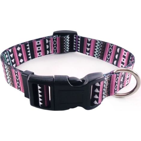 Verstellbares, weiches und elegantes Hundehalsband mit Blumenmuster für kleine, mittlere und große Hunde (Größe M). (1/5)
