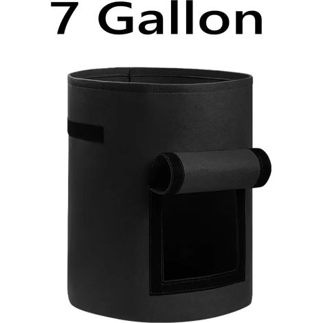 Sacs de culture pour pommes de terre (7 gallons noirs) avec deux fenêtres à rabat, pots en tissu aéré robustes avec poignées pour le jardin et la plantation (1/4)