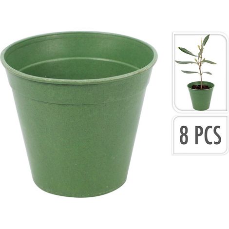 MACETAS CULTIVO FIBRA BAMBU 7x6 CM SET 8