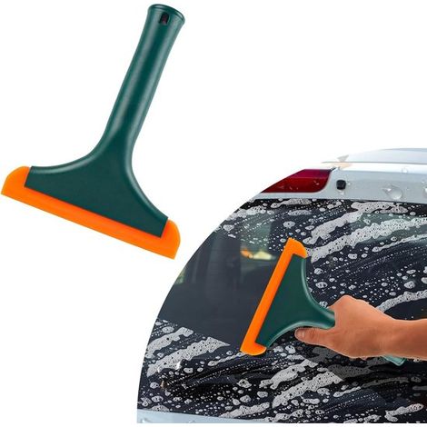 Petit essuie-glace en silicone – Vert – 15 cm – Voiture, miroirs, ménage – Poignée antidérapante (1/5)