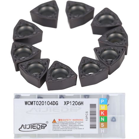 Packung mit 10 WCMT020104DG Hartmetall-Wendeschneidplatten, CNC-Dreheinsätze für Wendeschneidplattenhalter, Hochleistungs-Ersatzwerkzeug. (1/5)