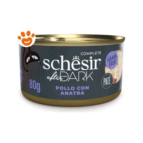 Schesir Cat After Dark Complete Paté di Pollo con Anatra - Schesir Cat After Dark Complete Paté di Pollo con Anatra - Lattina Da 80 Gr