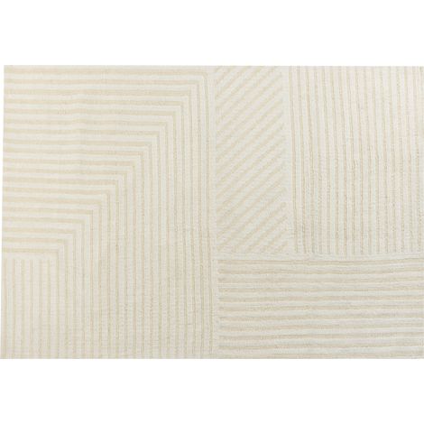 Alfombra de salón hecha de lana con estilo moderno beige 160 x 230 cm Abegum