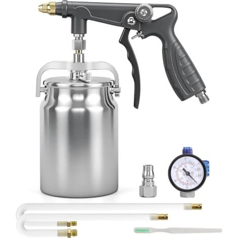 Pistolet Peinture de Protection Sous-carrosserie avec Tuyau 360° et Droit  Pistolet à Peinture avec 750ml Coupelle pour Revêtement de Coffre Sous-couche Caoutchouté et Antirouille pour Voitures