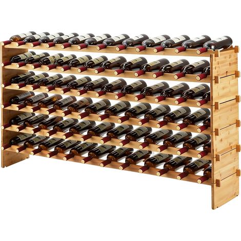 Cantinetta per vini, capacità fino a 72 bottiglie, design a più livelli, 114x28x74 cm (1/2)