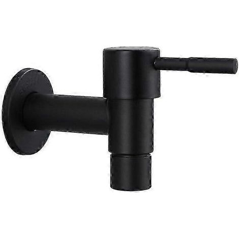 Black stainless steel faucet wall mounted washing machine faucet bathroom toilet mop pool faucet (1/4)