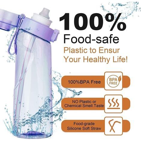 Drink Accessories Air Up Flasche - 650 ml - Mit 7 Luftkapseln - Auslaufsicherer Becher für Fitnessstudio, Laufen, Outdoor (helllila) (1/5)