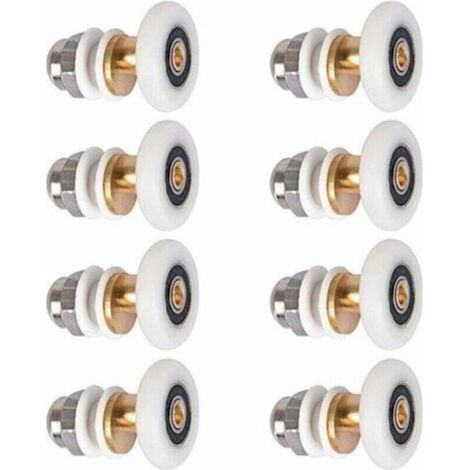 Rulli di ricambio per porta doccia – Set di 8 ruote scorrevoli Ø25 mm, facile installazione, acciaio inox (1/5)