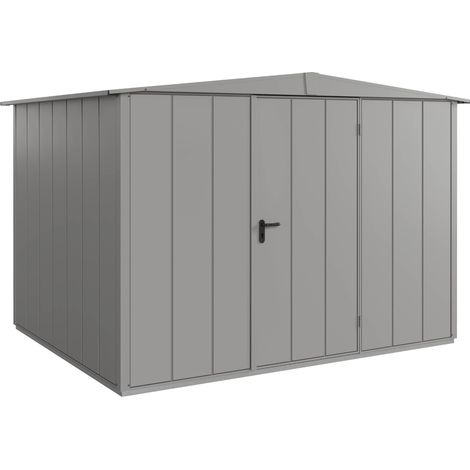 Hörmann Metall-Gerätehaus Berry Modern mit Satteldach Typ 3, 324 x 248 cm, graualuminium, 8 m², 1-flüglige Tür (1/5)