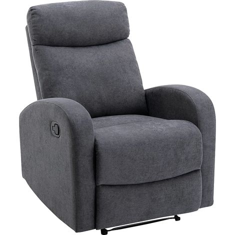 Fauteuil relax en tissu gris EVELYN (1/5)