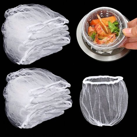 Lot de 300 sacs de filtre à évier en maille jetables, sac filtre pour évier de cuisine, sac poubelle élastique anti-bouchon, adapté à la plupart des éviers (1/5)
