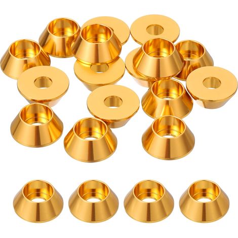 20 Pièces Rondelles à Tête Fraisée, Rondelles de Tasse M6 x 18 mm, Rondelle Fraisée, Rondelle Boulon En Aluminium Pour vis à tête, tige filetée, Accessoires Mécaniques, Or (1/5)