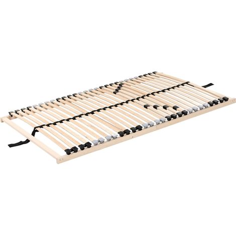 Cadre de Lit Simple en Bois 90 x 200 cm Sommier à Lattes Solide Liry (1/5)