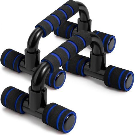 Supports de pompes ergonomiques - Poignées antidérapantes pour un entraînement profond des pectoraux, triceps et épaules, idéales pour la maison et la salle de sport - Bleu (1/5)