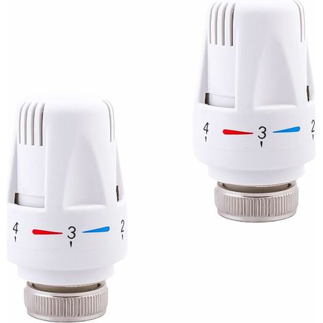 2 Têtes Thermostatiques, Thermostatiques M30 x 1,5 Position Zéro Vanne de Radiateur Vanne Thermostatique de Réglage Thermostat de Radiateur