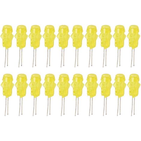 20Pcs Fixation LED Plastique 5mm Jaune, Bague Montage Pression Voyant Indicateur, Abat-jour Avion, Composant Éclairage (1/4)