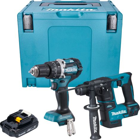 Makita DLX 2278 Y1J Akku Kombo Kit + DHP 484 Schlagbohrschrauber 54 Nm + DHR 171 Bohrhammer 1,2 J + 1x Akku 1,5 Ah + Makpac - ohne Ladegerät (1/5)