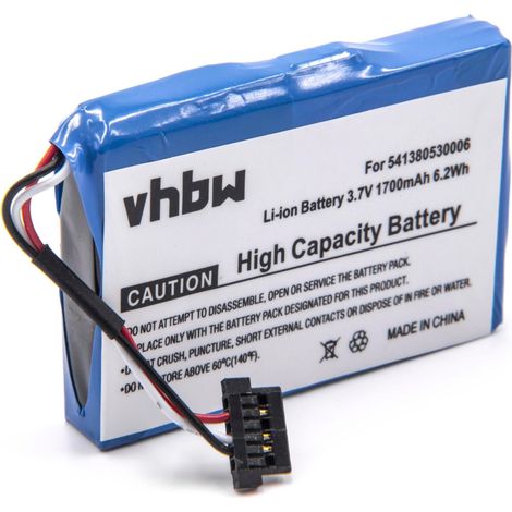 vhbw Batterie compatible avec Becker Active 43, Active 50, Assist Z113, Traffic, Transit 45 GPS, appareil de navigation (1700mAh, 3,7V, Li-ion)