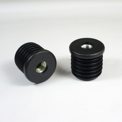 Ajile - Embout Polyamide Rond pour Tube Diamètre EXTÉRIEUR 32 mm épaisseur 1,5 mm - Insert Métal Fileté diam. 10 mm (M10)
