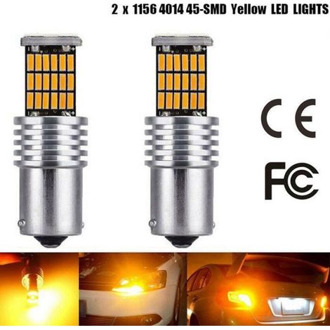 Ampoule LED - BA15S - 1156 P21W - Jaune Ambre - Pour Feux de Clignotants Avant et Arrière - 2 Pièces (1/4)