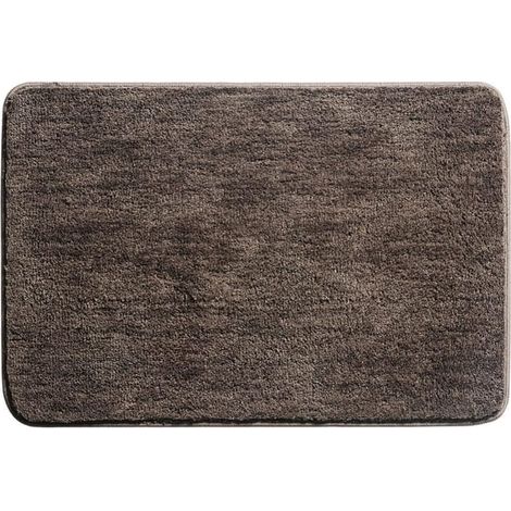 Tapis de Sol Salle de Bains Antidérapant, Tapis de Douche Épaissi en Microfibre Ultra Absorbant et Moelleux, Tapis de Sortie de Baignoire, Couleur Café, 40x60 cm (1/5)