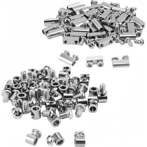 Lot de 60 Serre-Câbles Acier avec Pitons - 2 Modèles + 120 Vis Incluses - Tendeur de Câble Résistant pour Tente, Linge, Rideaux, Filets de Sécurité (1/5)