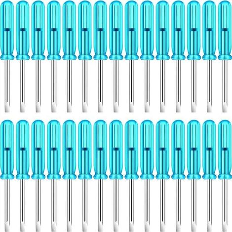100 pièces 2.0 Mm Mini Tournevis avec PoignéE Bleue pour Montres TéLéPhone Portable HDD CaméRa Ordinateur Outil de RéParation (Fente) (1/4)