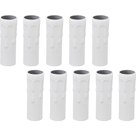 Lot de 10 tubes métalliques E14 pour douilles de lampes à bougie, 25 x 80 mm, blancs (1/5)