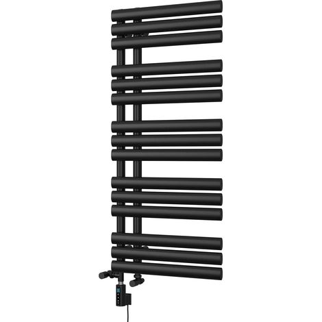 Percival - Black Dual Fuel Towel Rail H1120mm x W500mm Thermostatic WIFI (1/3)