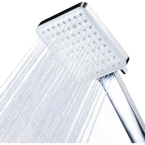 Shower Head, Square High Pressure Shower Head Universal Adjustable Replacement Powerful Shower Head, 6 Modes, Chrome (1/5)
