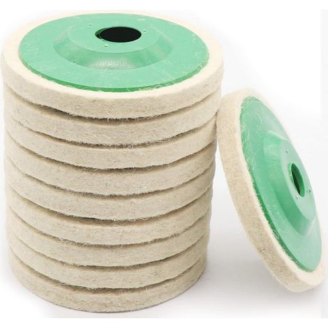 10 pièces meuleuse d'angle disque de polissage en laine 100mm, disque de polissage flexible pour perceuse, outil de ponçage pour le marbre, les métaux, le verre, aide au ponçage (1/5)