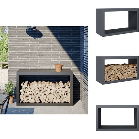 Portant de bois de chauffage anthracite 100x40x60 cm acier - Support De Bois De Chauffage - Supports De Bois De Chauffage - Magasin De Bûches - Stockage De Bûches (1/5)