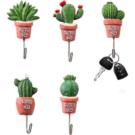 5 crochets pour pots de fleurs, crochets pour cuisine, salle de bain, chambre, cintre, crochet auto-adhésif peut être réutilisé