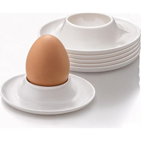 Set mit 6 unzerbrechlichen Eierbechern aus Kunststoff, weiße Eierbecher, lebensmittelechte Eierbecher, Küchenutensilien, Campingartikel und Geschenke (1/5)