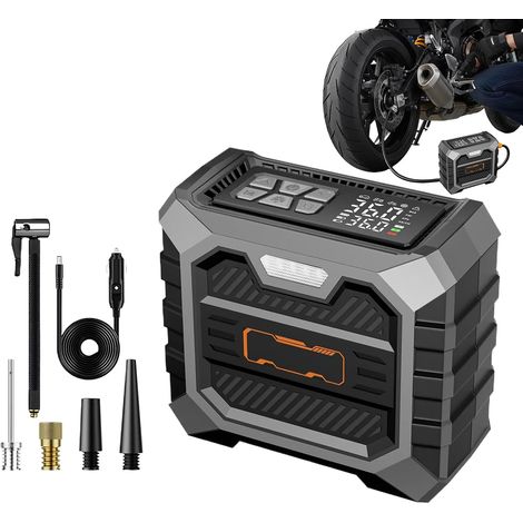 Gonfleur de pneu Sans fil automatique à affichage numérique 150 PSI Pompe à air électrique de pneu de voiture, pour berlines, SUV, camping-cars, monospaces, pickups, vélos, véhicules (1/5)