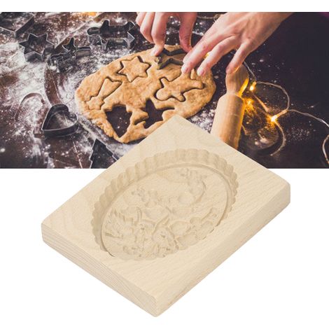 Emporte-pièces en bois de hêtre, moules à biscuits en bois, arbre fruitier (1/5)