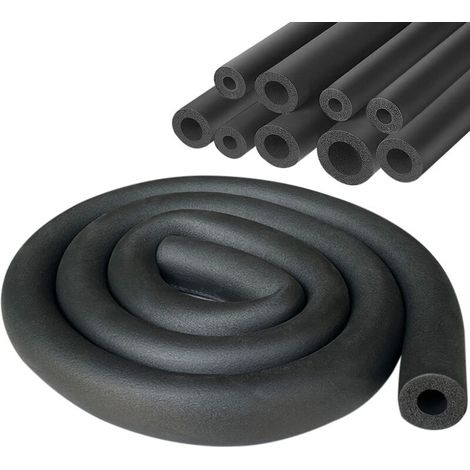 Tube D'isolation Isolation Tuyaux Chauffage Ø 19 mm Isolation de Tuyau 1.8m Tuyau D'isolation pour Chauffage et Tube Climatisation (Noir, 19mm) (1/5)