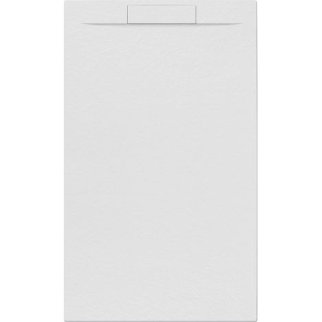 Fusion Receveur de douche 140x80cm en marbre coulé, Blanc (SATFU14080BL)