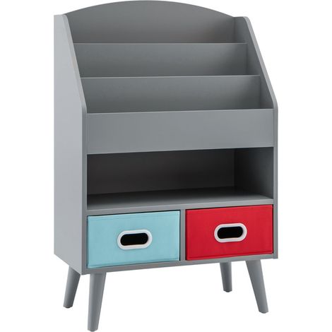 Libreria per bambini mensola 63 x 30 x 97 cm soluzione di archiviazione moderna e sicura in MDF grigio 200010708