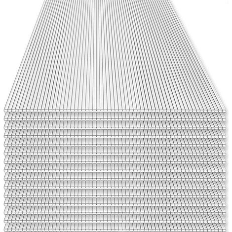 Panneaux alvéolaires en polycarbonate 58x118cm – Kit de 15 pièces – Protection UV – Résistants aux chocs et intempéries